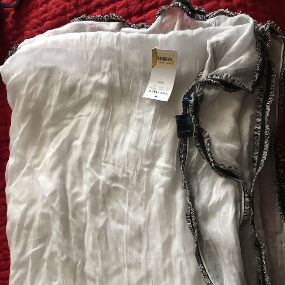 Janie Besner Sheer Scarf with novelty trim - Picture 2 of 5